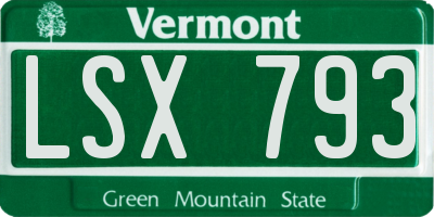 VT license plate LSX793