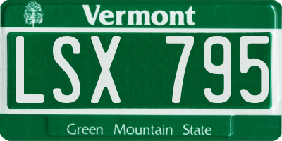 VT license plate LSX795