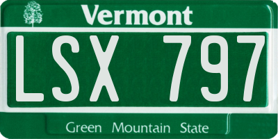 VT license plate LSX797