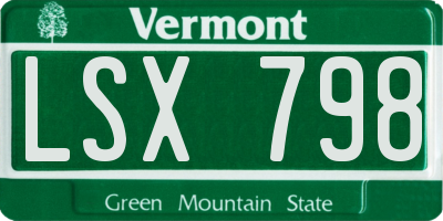VT license plate LSX798