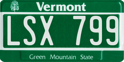 VT license plate LSX799