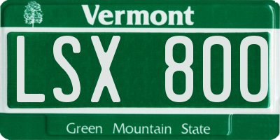 VT license plate LSX800