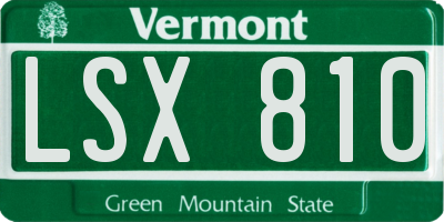 VT license plate LSX810
