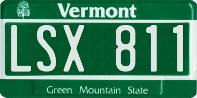 VT license plate LSX811