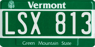 VT license plate LSX813