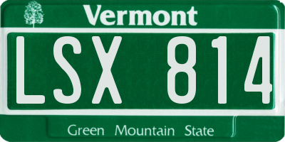 VT license plate LSX814