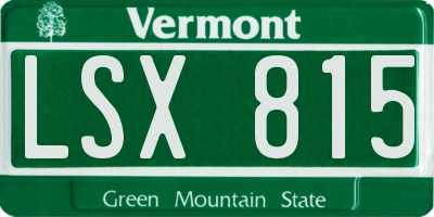 VT license plate LSX815