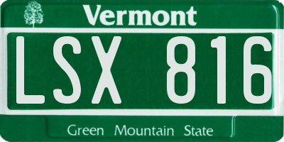 VT license plate LSX816