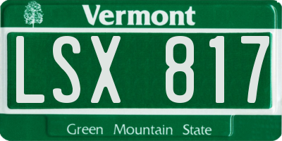 VT license plate LSX817
