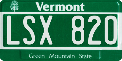 VT license plate LSX820