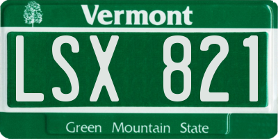 VT license plate LSX821