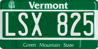 VT license plate LSX825