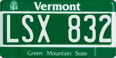 VT license plate LSX832