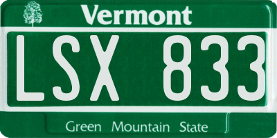 VT license plate LSX833