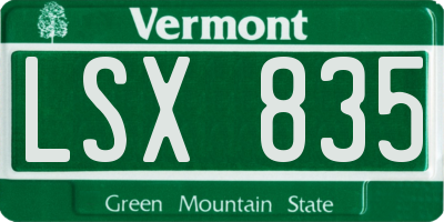 VT license plate LSX835