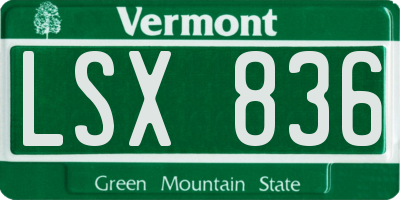 VT license plate LSX836