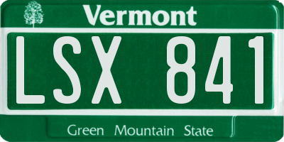 VT license plate LSX841