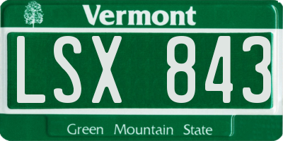VT license plate LSX843