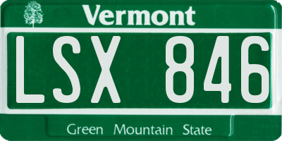VT license plate LSX846
