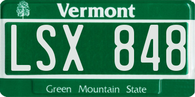 VT license plate LSX848