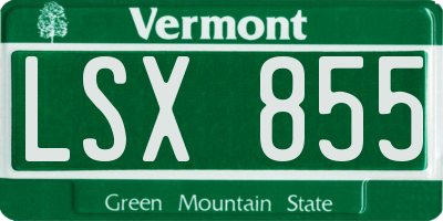 VT license plate LSX855