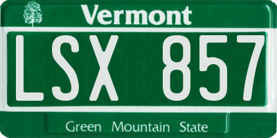 VT license plate LSX857