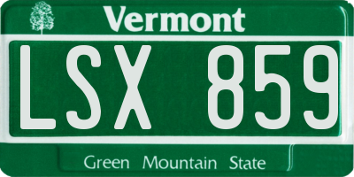 VT license plate LSX859