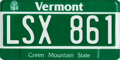 VT license plate LSX861