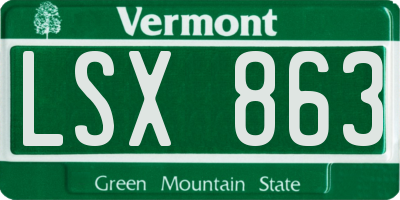 VT license plate LSX863