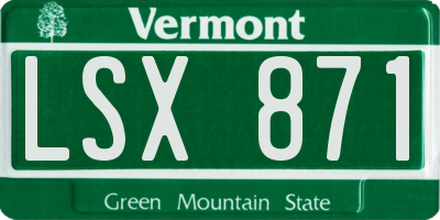 VT license plate LSX871