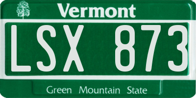 VT license plate LSX873
