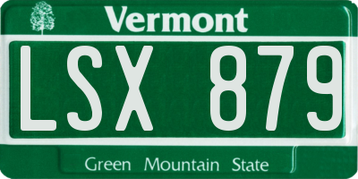 VT license plate LSX879