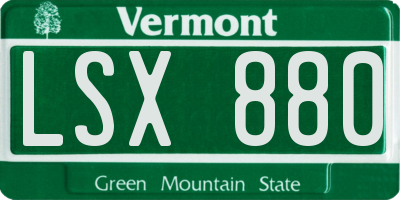 VT license plate LSX880