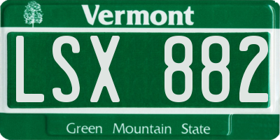 VT license plate LSX882