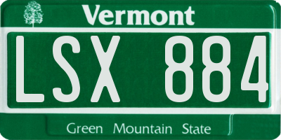 VT license plate LSX884