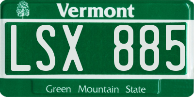 VT license plate LSX885