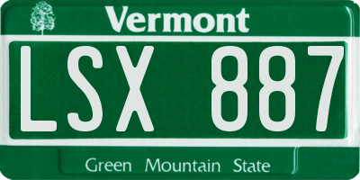 VT license plate LSX887