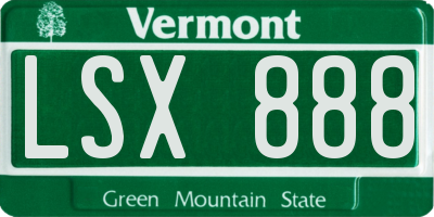 VT license plate LSX888