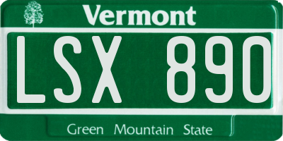 VT license plate LSX890