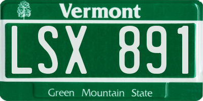 VT license plate LSX891