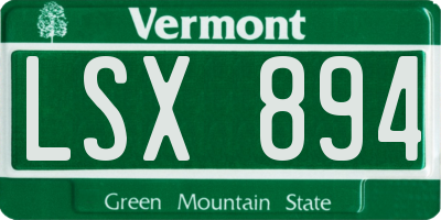 VT license plate LSX894