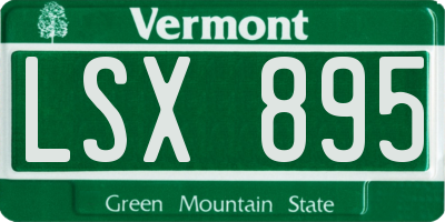 VT license plate LSX895
