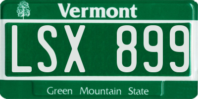 VT license plate LSX899