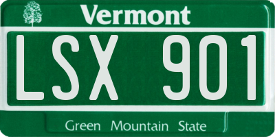 VT license plate LSX901