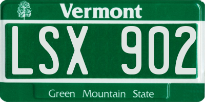 VT license plate LSX902