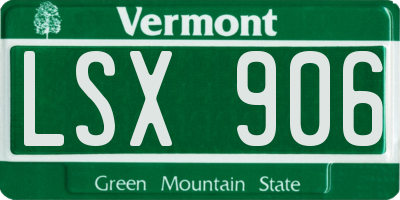 VT license plate LSX906