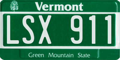 VT license plate LSX911