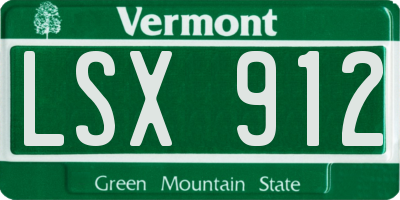 VT license plate LSX912