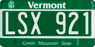 VT license plate LSX921