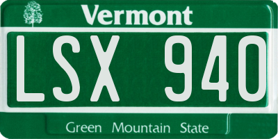 VT license plate LSX940